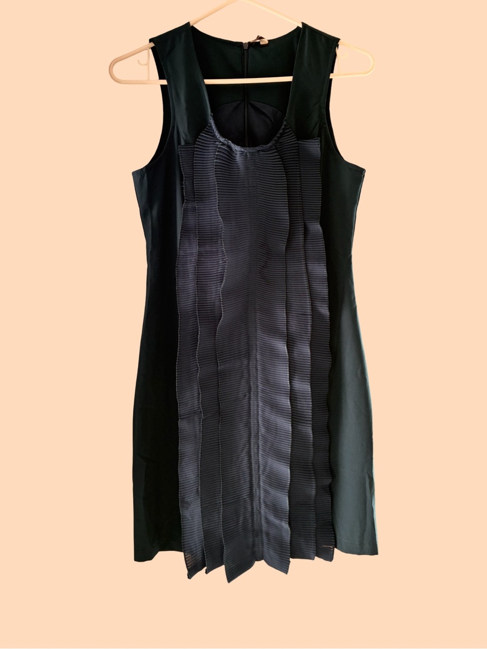 Navy blue Sleeveless Pleated Front Dress